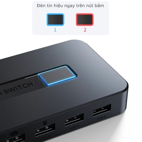 Bộ chuyển mạch KVM Switch HDMI 2 cổng 4K@60Hz MT-viki MT-KH2S