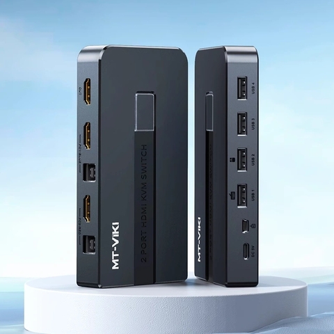 Bộ chuyển mạch KVM Switch HDMI 2 cổng 1080@60Hz MT-viki MT-KH2