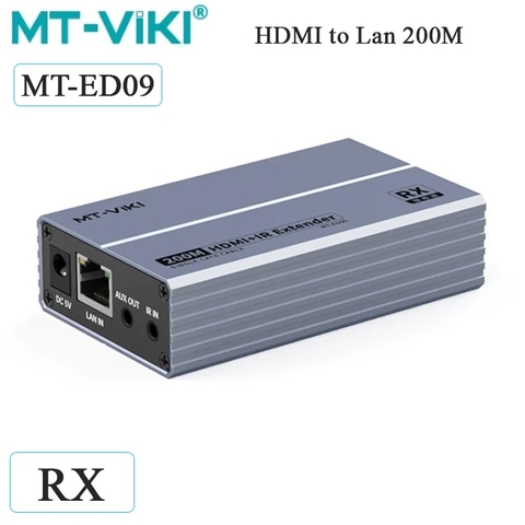 Bộ mở rộng HDMI qua cáp mạng 200m MT-ED09, truyền HDMI xa qua Cat5e/Cat6, hỗ trợ 4K@30Hz, kết nối linh hoạt, ổn định, không delay, hỗ trợ 1 phát ra nhiều nhận qua switch mạng