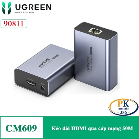 Bộ kéo dài HDMI qua cáp mạng CAT5 CAT6 RJ45  50M Ugreen 90811 CM609