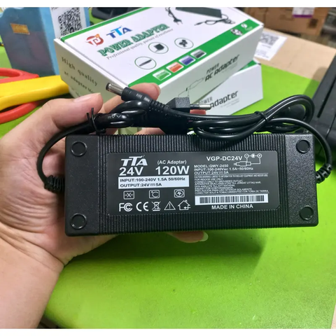 Bộ nguồn Adapter 24V-5A 120W chân 5.5 x 2.5mm chính hãng TTA QWY-2450