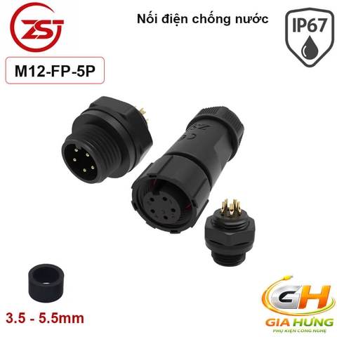 Đầu Cút Nối Dây Điện Chống Nước IP68 Lắp Bảng Điều Khiển ZSJ M12-FP Dùng Cho Dây 2–8 Lõi Chính Hãng