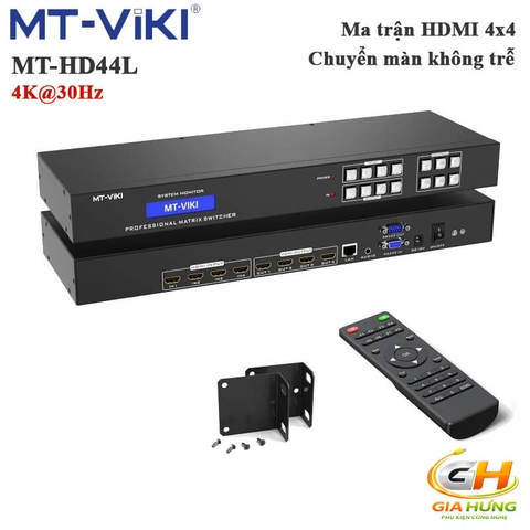 Bộ Chia Chuyển Mạch Ma Trận HDMI 4K@30Hz 4 Ra 4 MT-VIKI MT-HD44LH | Video Wall & Multiview Không Trễ