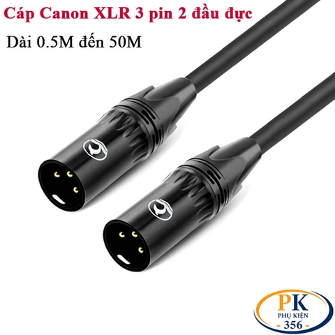Dây Cáp Canon XLR 3 Pin 2 Đầu Đực DIY Dài 0.3m–50m