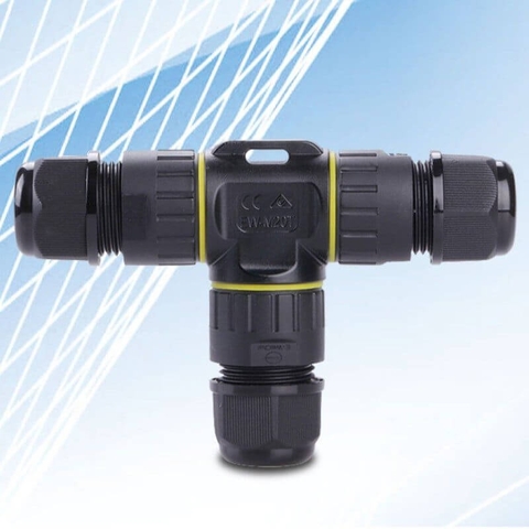 Đầu Cút Nối Chia Dây Điện Chữ T Chống Nước IP68 2,3,4 lõi Eweichat EW-M20T Ø10mm