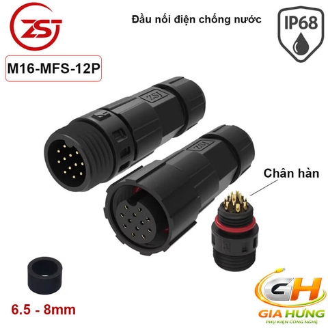 Đầu Cút Nối Dây Điện Chống Nước IP68 Chính Hãng ZSJ M16-MF Dùng Cho Dây 2–12 Lõi