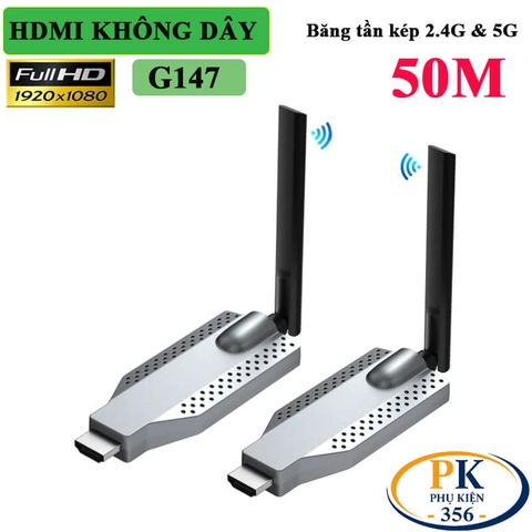 Bộ Chia HDMI Không Dây G147 Full HD 1080P – Kết Nối 1 Phát 4 Màn Hình, Khoảng Cách 50m