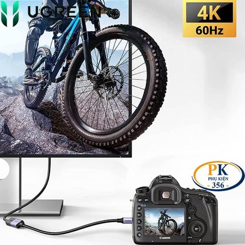 Cáp chuyển Micro HDMI sang HDMI 2.0 4K@60Hz chính hãng Ugreen 10553 dài 15Cm cao cấp
