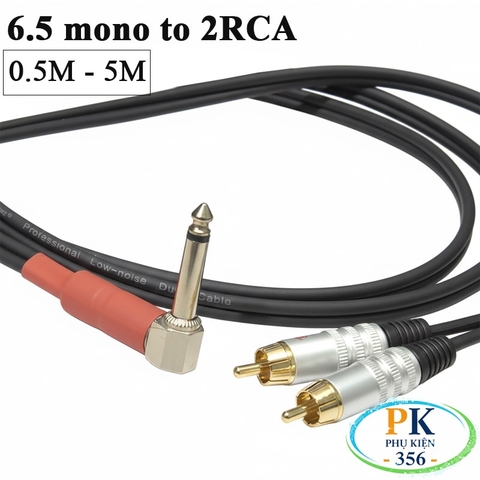Cáp chuyển 6.35mm mono sang 2 AV RCA – DIY Soundking OFC 4N, dài 0.5m – 5m