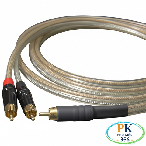 Dây chia AV RCA 1 ra 2 DIY  đực sang 2 đực – Lõi đồng OFC 4N, dài 0.5m – 5m