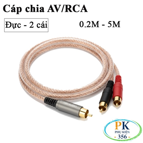 Cáp chia AV đực sang 2 cái (RCA splitter) DIY chất lượng cao – Dây chia hoa sen 1 ra 2