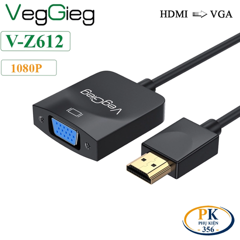 Dây cáp chuyển HDMI sang VGA dây máy chiếu chính hãng Veggieg V-Z612