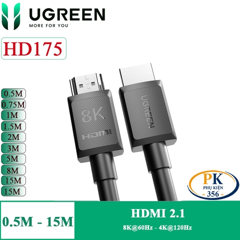 Ugreen HD175 dây cáp HDMI 2.1 chuẩn 8K dài 0.5M đến 15M