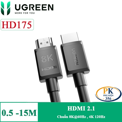 Ugreen HD175 dây cáp HDMI 2.1 chuẩn 8K dài 0.5M đến 15M