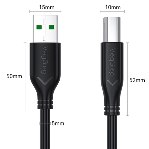 Dây cáp máy in USB 2.0 chính hãng Veggieg dài 1.5M, 3M, 5M, 10M