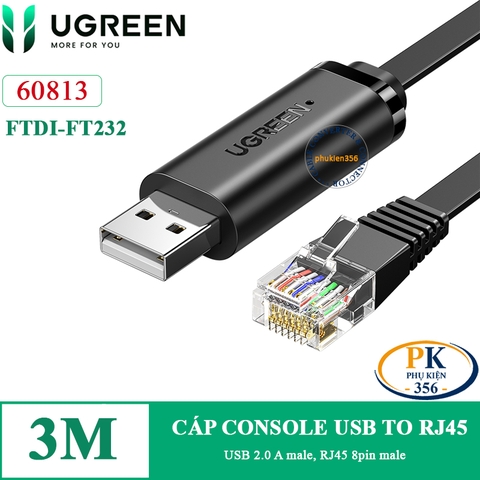 Cáp USB console điều khiển wifi Cisco Tenda TP-Link 1.5 mét Ugreen 50773