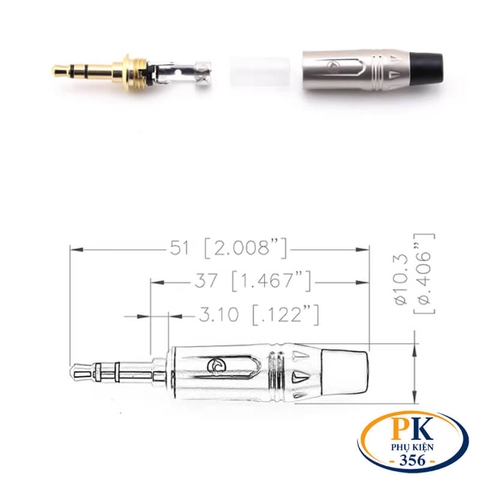 Đầu Hàn Giắc Âm Thanh 3.5mm Stereo Mạ Vàng Coraon CZXYON LCS3G Vỏ Kim Loại Cao Cấp