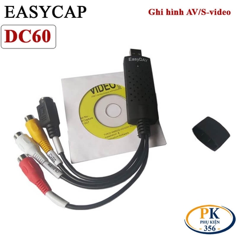 USB Ghi Hình AV S-Video EasyCap DC60 Capture Video Analog Sang Máy Tính Qua USB 2.0