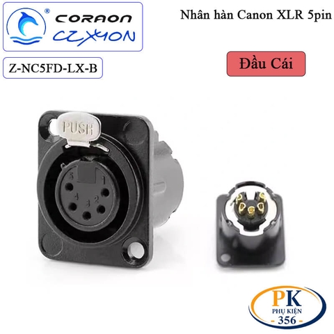 Đầu hàn Canon XLR 5 pin Coraon CZXYON CL-5MX & CL-5FX – Jack XLR hàn dây cao cấp