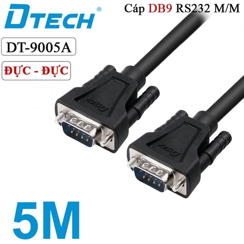 Dây Cáp COM DB9 RS232 Đực sang Đực Dtech DT-9005A M/M dài 1.5M - 5M