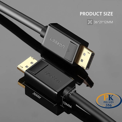 Dây cáp Displayport 1.2 4K@60Hz DP102 chính hãng Ugreen dài 1M 1.5M 2M 3M 5M 10244 10245 10211 10212 10213