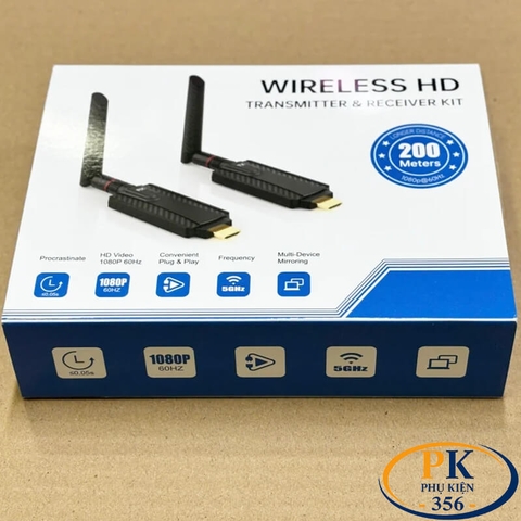 Bộ Chia HDMI Không Dây 1 Ra 2 WL084 200m 1080P60Hz Băng Tần Kép 2.4G/5G