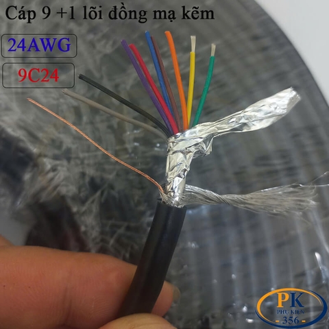 Dây Cáp Điều Khiển 9+1 Lõi Đồng Mạ Kẽm 24AWG 9C24 Chống Nhiễu Dùng Cho RS232 DB9 RS485