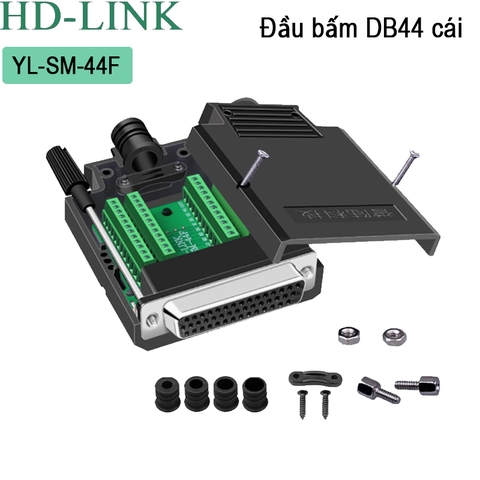 Đầu bấm DB44 đực chân vặn vit HD-Link YL-SM-44M male