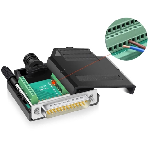 Đầu bấm DB25 chân đồng vỏ nhựa cao cấp chính hãng HD-Link YL-SCD-25