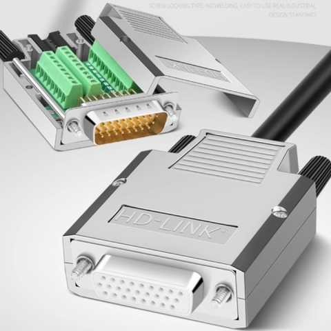 Đầu bấm DB26 cái chân đồng vỏ ốp kim loại HD-Link YL-JM002-26F