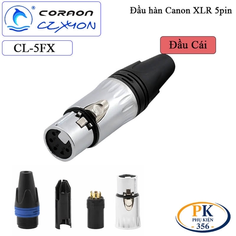 Đầu hàn Canon XLR 5 pin Coraon CZXYON CL-5MX & CL-5FX – Jack XLR hàn dây cao cấp