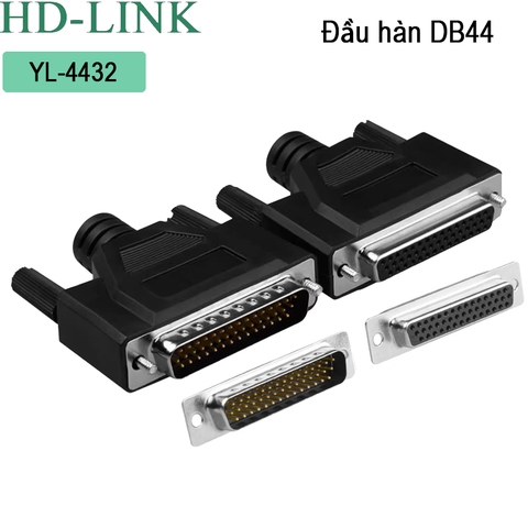 Đầu hàn DB44 đực chân đồng vỏ nhựa dẻo HD-Link YL-4432M