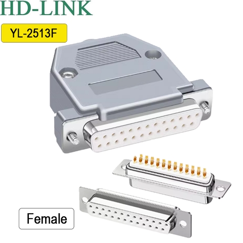 Đầu hàn DB25 chân đồng vỏ ốp nhựa cứng HD-Link YL-2513