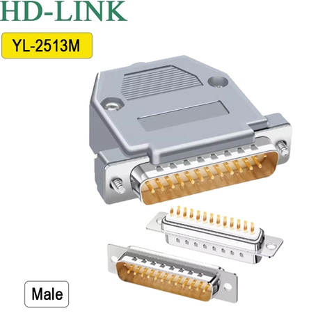 Đầu hàn DB25 chân đồng vỏ ốp nhựa cứng HD-Link YL-2513