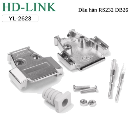 Đầu hàn DB26 đực chân đồng vỏ ốp kim loại HD-Link YL-2623M