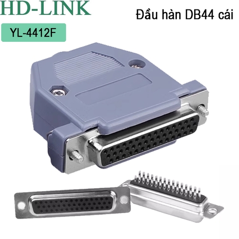 Đầu hàn DB44 cái chân đồng vỏ nhựa cứng HD-Link YL-4412F