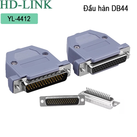 Đầu hàn DB44 đực chân đồng vỏ nhựa cứng HD-Link YL-4412M