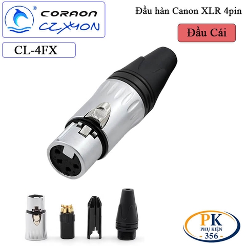 Đầu hàn phích cắm Canon XLR 4 pin Coraon CZXYON CL-4MX & CL-4FX – Jack XLR hàn dây cao cấp
