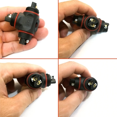 Đầu nối chia dây điện chống nước 1 ra 2 chữ T chuẩn Ip68 hãng ZSJ L25-T 2 lõi, 3 lõi, 4 lõi, 5 lõi