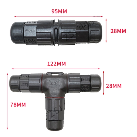 Đầu nối dây điện chống nước 2,3,4,5 lõi chuẩn  Ip68 ZSJ L25 cáp OD 10.5 - 12.5mm