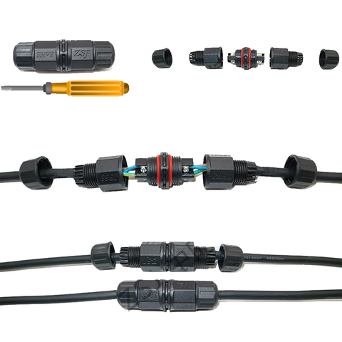 Đầu nối điện chống nước 3 lõi IP68 dùng cho dây 3x1.5mm chính hãng ZSJ L20-3P