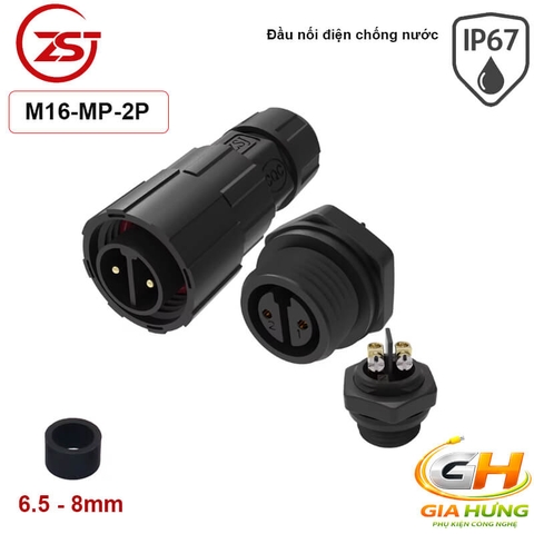 Đầu Cút Nối Dây Điện Chống Nước Lắp Bảng Điều Khiển IP67 Chính Hãng ZSJ M16-FP Dùng Cho Dây 2–4 Lõi