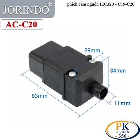 Phích Cắm Nguồn IEC 60320 C20 16A 250V JORINDO AC-19-20