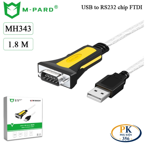 Dây cáp chuyển USB sang COM DB9 RS232 chip FTDI dài 1,8M chính hãng M-PARD MH343