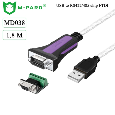 Cáp chuyển đổi USB sang COM DB9 RS422 485 chip FT232 FTDI 1,8M M-PARD MD038