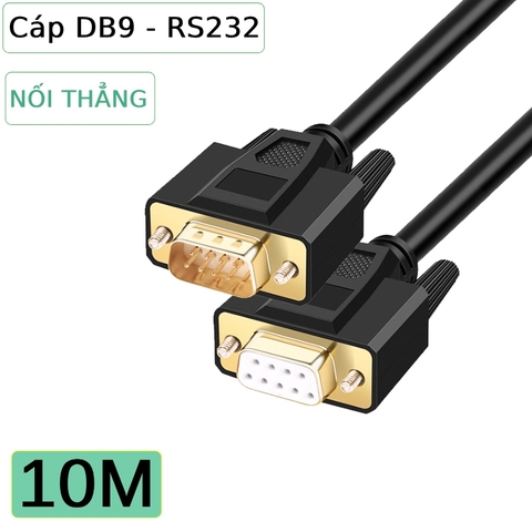 Dây cáp COM DB9 RS232 2 đầu đực cái nối thẳng dài 1M đến 40M