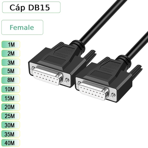 Dây cáp DB15 2 đầu cái dài 1M đến 40M