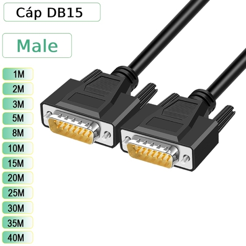 Dây cáp DB15 2 đầu đực dài 1M đến 40M