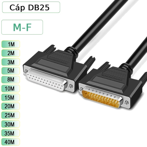 Dây cáp DB25 2 đầu đực cái dài 1M đến 40M