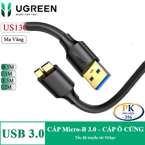 Dây cáp đọc ổ cứng di động USB 3.0 Micro-B Ugreen US130 dài 0.5M, 1M, 1.5M, 2M